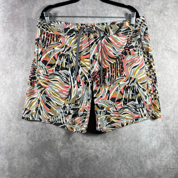 Saxx Other - Saxx Betawave 2N1 Swim Boardshort Mens 34 Gray Slim Fit Lined BallPark Pouch